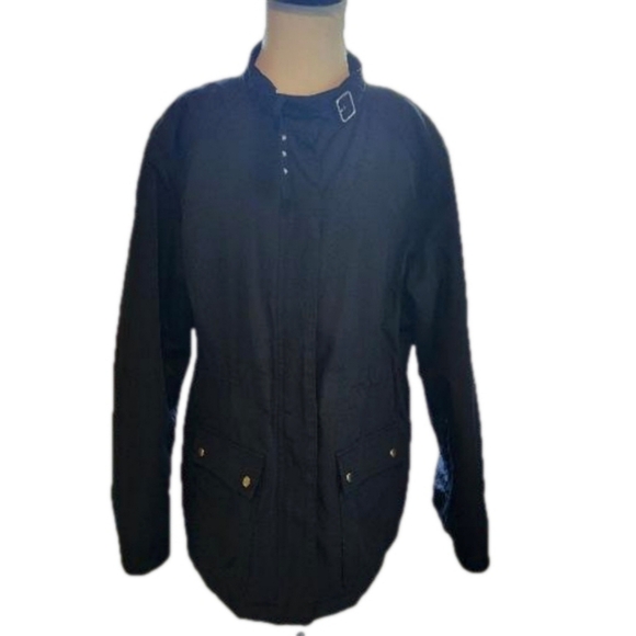 Lands' End Black Women's jacket size large 14-16 - Picture 1 of 13